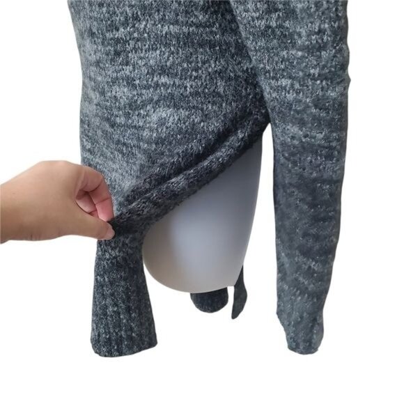 ZARA KNIT Women Tunic Sweater SZ M Wool Heather Gray Turtleneck Soft Stretchy - Picture 3 of 10